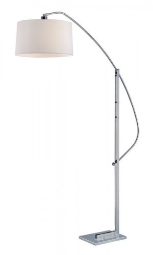 Lite Source LS-81560C/WHT Karm Adjustable Floor Lamp, Chrome with White Fabric Shade