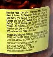 World Classics Julienne Cut Sun-dried Tomatoes in Extra Virgin Olive Oil 7oz Jar