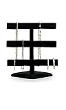 Black Velvet Three Tier Necklace/Bracelet Jewelry Displays- 13"H
