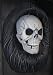 Chattering Grim Reaper Skull Halloween Prop (BW)