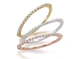 14K White Rose and Yellow Gold Diamond Stacking Anniversary Bands