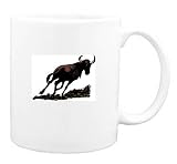 Mug with cow, running, bull, charging, horns