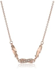 T Tahari Polished Silver Pave Twist Pendant Necklace, 17"