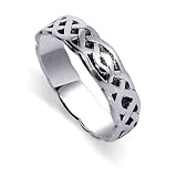 .925 Sterling Silver Celtic Band Mens Ring