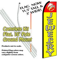 JEWELRY Feather Banner Flag Kit (Flag, Pole, & Ground Mt)