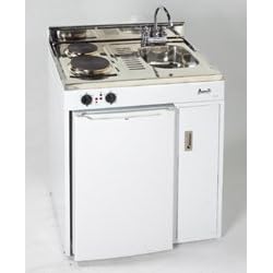 Avanti CK30-1 Compact Kitchen with Stainless Steel Sink, 2 Heating Elements, Refrigerator... by AVANTI