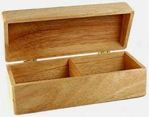 Double-File Wooden Recipe Box