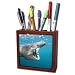 VWPics Sharks - Gray Basking shark (Cetorhinus maximus) filter feeding on plankton near the Lizard Peninsula - Tile Pen Holders-5 inch tile pen holder