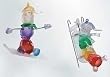 Set of 12 Gumdrop Sledding Snowboarding Snowman Christmas Ornaments #22194