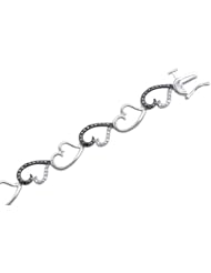 925 Sterling Silver 0.22ctw Black Diamond Bracelet