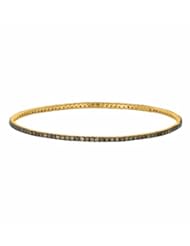 14K Yellow Gold Champagne diamond Bangle