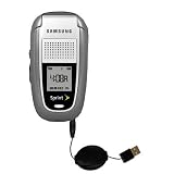 Retractable USB Cable for the Samsung SPH-A820 with Power Hot Sync and Charge capabilities - Gomadic Brand w/ TipExchange Technology