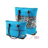 Ricardo Beverly Hills 17 Inch Expand-A-Tote 3718 (Aqua / Paisley)