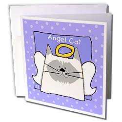 S. Fernleaf Designs Memorials Cats - Angel Himalayan Cat Cartoon Pet Loss Memorial - Greeting Cards-6 Greeting Cards with envelopes On Sale