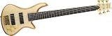 Schecter Stiletto Custom 6 6-String Bass Guitar, Natural Satin