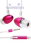Hot Pink 3.5mm Metal Stereo Headset Handsfree Soft Gel Earbud with Micropho ....