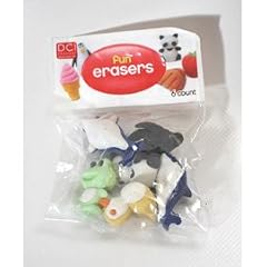 6er Set, Radiergummi, Radierer, Tiere