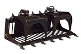 Skid-Steer Attachments: Quick Attach 60" Quick Clear Grapple Rod Bucket Skid Steer Accessory fits Bobcat