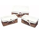 Household Essentials ML-5611 Woven-Seagrass Rectangular-Shaped Utility Baskets, Set of 3
