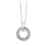 14k White Gold & Baguette Diamond Circle Pendant (0.33ctw)