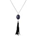 Zhenhui High Quality Jewelry Faux Leather Tassel Stone Pendant Gold Tone Long Chain Women Fashion Necklace