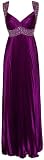 Beaded Pleated Satin Prom Dress Bridesmaid Formal Gown