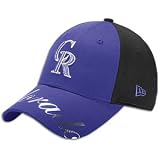 Colorado Rockie Hat : New Era Colorado Rockies Ladies Metallic Script Adjustable Hat - Purple/Black