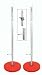 High School & Collegiate High Jump Standards...Mounted on an 18" diameter, 12 gauge steel base with galvanized channel and tube upright...Bar rest 1 1/2" wide and 4" extension above bar at all heights... Standard and metric tapes on either side of outside risers for easy measuring from 4' to 7'6"...Rubber rim ordered separately... Available in 3 brilliant colors...U.P.S.