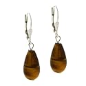 Sterling Silver Genuine Tiger Eye stone dangle LeverBack Lever Back Earrings