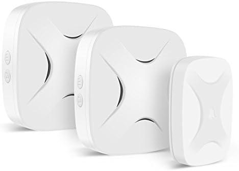AuYou Waterproof Wireless Touch Doorbell Chimes with 2 Receivers and 1 Transmitter Operating at over 500-feet Range with Over 52 Melodies Chimes White