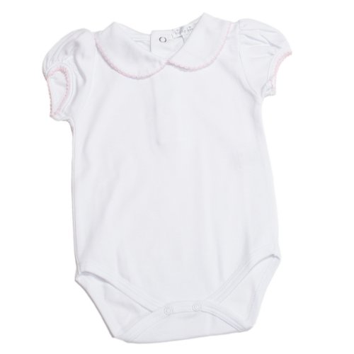 Kissy Kissy - Basic SS Bodysuit Collar - White Pink-18-24mos