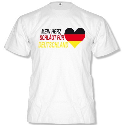 DEUTSCHLAND MOTIV 11 Herren T-Shirt Weiss / Schwarz-Rot-Gelb Gr. XXL