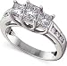 1 1/2ctw Princess-Cut Diamond Platinum Three-Stone Ring
