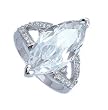 Rhodium Sterling Silver Ring with Cubic Zirconia - Size 6-9
