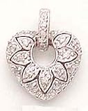 14kt White Gold Diamond Heart Charm- DS1174