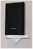 Home Theater Speaker Shelves (SH-11 Modern Style set of 4), wall or surface mount with only two screws, 5 1/2d x 6w, solid wood, enamel finish or stain finish in your color choice. Perfect for satellite or surround sound speakers!