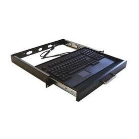 USB 19IN 1U Rackmount Keyboard Drawer Black with Built Touchpad