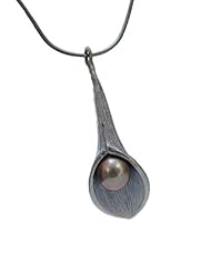 Sterling Lily and Freshwater Pearl Pendant