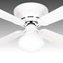 Low Profile White Hunter Fan - 21216 (Lifetime Warranty, Factory Renewed)