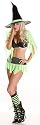 Green Magic - Womens Sexy Witch Halloween Costume Lingerie Outfits