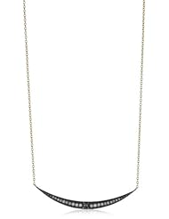 Mizuki 14k Horizontal Diamond Crescent Blackened Necklace On Chain, 16.25"