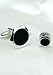 Tuxedo Cufflinks and Stud Set - "Inner City"-Silver Trim with Black Center-Six Sided