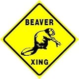 BEAVER CROSSING sign * street animal zoo