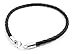 Sterling Silver and Braided Black Faux Leather title=