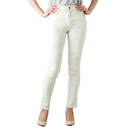 Navy（ネイビー） 魔法の美脚スキニー花柄オフホワイト 352-1341-01 レディース