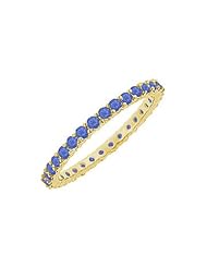 Sapphire Eternity Bangle 14K Yellow Gold - 6.00 CT TGW
