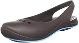 crocs Women's CrocsTone Skylar Flat,Espresso/Electric Blue,5 M US