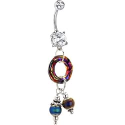 Crystalline Gem Circular Cosmic Mood Belly Ring