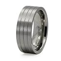 Grooved Titanium Ring (Sizes 8-12)