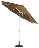 11' Auto-tilt Umbrella White Teak Sunbrella